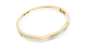 14k Yellow Gold Gold Plated Round Lab-Grown Diamond Trendy <b>Charm</b> Wedding Bracelet for Women | New Grown Diamond - Product Image 5