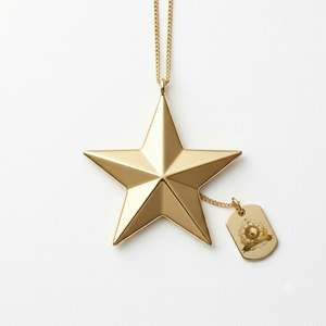 Étoile décorative dorée en métal à 10 branches pour Noël, pendentif vintage en laiton pour sapin de Noël, fournisseur d'usine d'artisanat de fêtes - Product Image 2