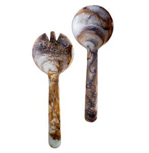 Ensemble de service à salade personnalisé multicolore en résine, ustensiles de cuisine, outils à salade en résine fabriqués en Inde - Product Image 1