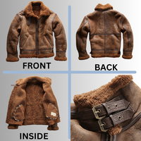 Veste bomber en cuir pour homme de très haute qualité, veste bomber classique de qualité supérieure, en véritable peau de mouton