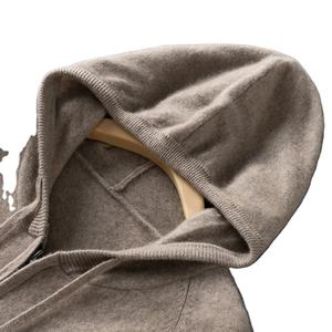 Men's 100% Merino Wool Knitted <b>Cardigan</b> <b>Coat</b> Sweater Winter Top Zipper Hood with Digital Printed Cotton Material Solid Pattern - Product Image 1