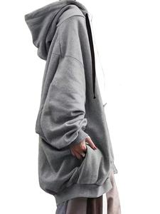 Sweat-shirt à capuche zippé long pour femmes grandes tailles, 100% coton, imperméable, décontracté, pour l'extérieur, fabriqué au Bangladesh - Product Image 5