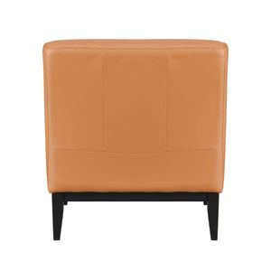 Lussuosa Poltrona in Pelle Arancione con Cuscino Confortevole e Schienale in Legno Massello per Arredamento Soggiorno - Product Image 5