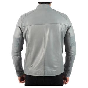 OEM Custom Branding Genuine Sheepskin <b>Leather</b> <b>Jacket</b> Men Winter <b>Retro</b> Style Long Sleeve Customizable Front Logo - Product Image 4