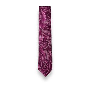 Corbata Magenta Paisley para Hombre de Primera Calidad |   Traje Formal de Jacquard para Boda |   Corbata de Negocios |   Diseñador Clásico |   Accesorio de Moda para Regalo - Product Image 2