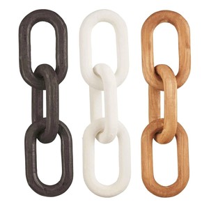 Escultura india de madera Lametierartz, madera de mango natural pulida, decoración con motivos de amor, eslabones decorativos cuadrados y redondos, cadena decorativa tipo pino - Product Image 3