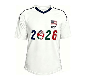 เสื้อฟุตบอล USA 2026 รุ่น Unisex แขนสั้น คอวี พิมพ์ลายดิจิทัล ระบายอากาศได้ดี ผ้าโพลีเอสเตอร์ตาข่าย ซับเหงื่อ สำหรับผู้ใหญ่ ทุกฤดูกาล - Product Image 2