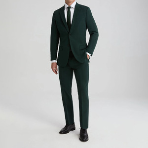 Traje formal verde oscuro para hombre, elegancia a medida, traje verde clásico de botonadura sencilla, traje verde oscuro elegante, traje personalizado al por mayor - Product Image 1