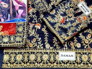 2021 vente chaude lourd brodé blanc formel en mousseline de soie robe de mariée Viscose soie rayonne Salwar Kameez - Product Image 4