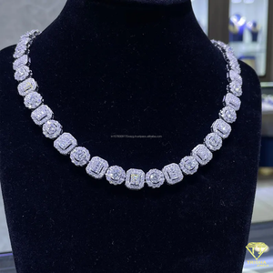 New Design 925 Sterling Silver in VVS Moissanite <b>Iced</b> <b>Out</b> Baguette Diamond Hip Hop <b>Chain</b> for Men and Women - Product Image 1