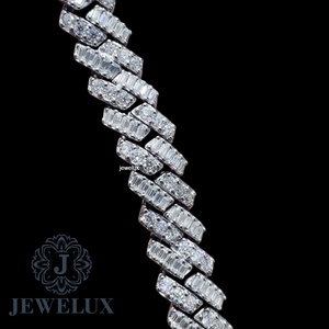 Premium Luxury Modern Elegant Moissanite Tennis <b>Bracelet</b> for Unisex with Brilliant Sparkle Stones <b>Silver</b> Plated at Export Price - Product Image 4