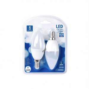 Lampadina a LED C37 E14 5W 6400K bianco freddo, confezione da 2 pezzi - Product Image 2