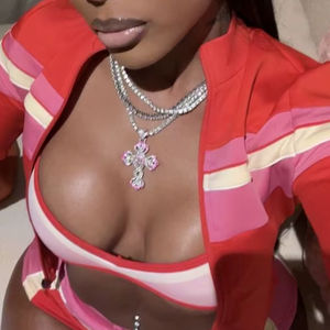 Wholesale VVS Moissanite Iced Jesus Cross Link Chain Mens 13mm-22mm 925 <b>Solid</b> <b>Silver</b> 18k Gold Plated Diamond Cuban Necklace - Product Image 1