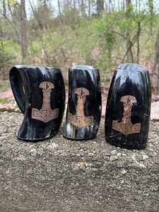 Handcrafted Viking Horn Mug Eco-Friendly Customized Logo Star <b>Unique</b> Business Gift for Men - Product Image 3