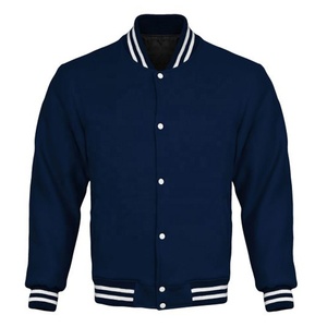 Customizable Solid Style Satin Varsity <b>Jacket</b> with Quick Dry Breathable Features and Embroidered Patch Designs - Product Image 1