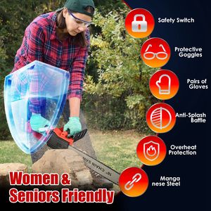 Tronçonneuse électrique sans fil de 16 pouces avec moteur sans balais, batterie 21V 3.0Ah, chargeur et 2 batteries, scies électriques - Product Image 4