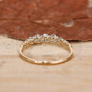 Oval Diamond Wedding Band Gold Stackable Anniversary <b>Ring</b> Minimalist Bridal Band for Women - Product Image 3