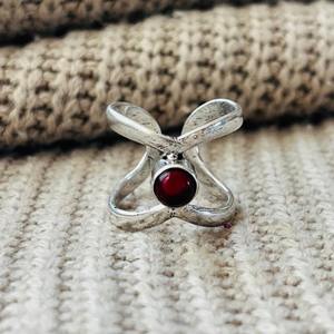 Minimalist Tribal garnet Brass <b>Ring</b> <b>Silver</b> Plated <b>Adjustable</b> Vintage Wholesale <b>Ring</b> For Women - Product Image 1