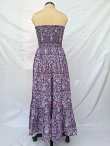 Strapless Gothic Sweet Floral Print Formal Maxi <b>Dress</b> <b>Elastic</b> Waist Pleated Loose Fit Casual Summer Viscose Polyester Woven - Product Image 4