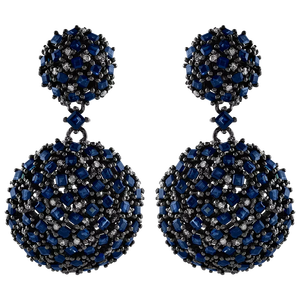 Pendientes de Diamante y Zafiro Azul en Plata de Ley 92.5 KLST-30410 - Product Image 1