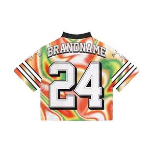 Camiseta de Fútbol Retro Personalizada de Afan Smartshop International |   Camiseta Vintage de Malla 100% Poliéster con Cuello en V, Talla Grande, Manga Corta - Product Image 2