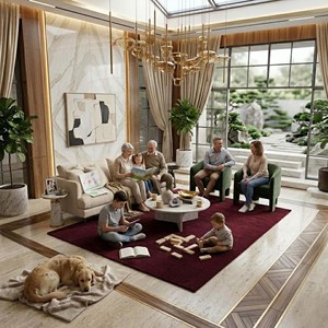 Luxury Wine <b>Red</b> Plush Area Rug Minimalist Modern Hand Tufted & Hand loom Carpet Soft Bedroom Living Room Home Decor Floor Rug - Product Image 4