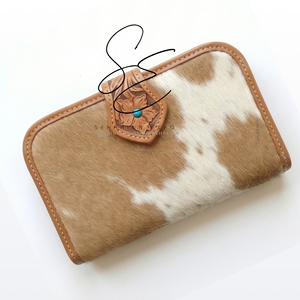 Handmade Western Cowhide Clutch Wallet Tooled Leather <b>Wristlet</b> Rustic Boho Cowgirl Evening Purse for Women Cowgirl <b>Wristlets</b> - Product Image 2