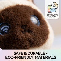 Chat Siamese en peluche électrique interactif IA, compagnon intelligent à commande vocale, boîte cadeau, personnalisation OEM, vente en gros, matériau polyester