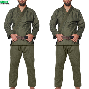 Kimono de Jiu-Jitsu Vert Olive, Uniforme d'Arts Martiaux en Coton Lourd, Tenue d'Entraînement avec Veste Cousue et Pantalon Résistant aux Déchirures - Product Image 5
