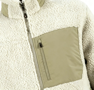 Chaqueta de lana para hombre con cuello alto, cremallera completa, para invierno, exterior, con bolsillos en contraste, corte regular, cálida, forro de sherpa, estilo casual - Product Image 4