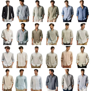 New Blouse Cotton <b>Linen</b> Shirt Men Loose <b>Tops</b> Short Sleeve Spring Autumn Summer Casual Hawaiian Beach Shirts - Product Image 4