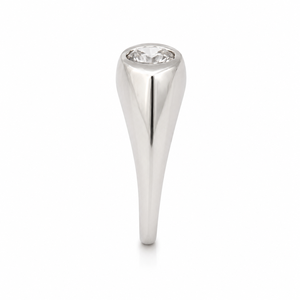 925 Sterling <b>Silver</b> Mens <b>Solitaire</b> Diamond <b>Ring</b> High Polish Classic Minimalist Band Design Wedding Engagement Party Daily Wear F - Product Image 4