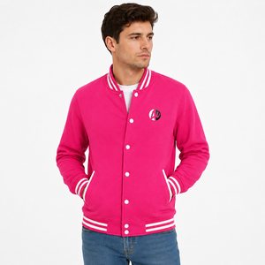 Durable varsity jacket <b>crafted</b> with fashionable sporty character and soft comfort for practical stylish daily outerwear use - Product Image 1