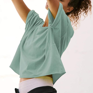 เสื้อยืดผู้หญิงผ้าแคนวาสคอตตอน 100% เป็นมิตรกับสิ่งแวดล้อม พิมพ์ลาย ความยาวปกติ พร้อมโลโก้สั่งทำ ขายส่ง - Product Image 2