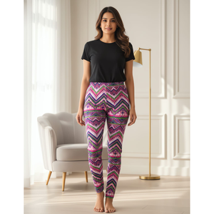 Printed Cotton Indian Traditional Wear Leggings Women <b>Foil</b> Print Fashion <b>Stretch</b> Washable Party Apparel All Seasons Laxmi - Product Image 1