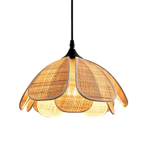 Abat-jour en rotin festonné, éclairage de plafond très tendance pour la décoration du salon, lustres et lampes suspendues en provenance du Vietnam - Product Image 2