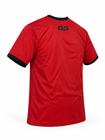 BAGGA & SONS INTERNATIONAL T-shirt rouge à manches courtes pour homme, col rond, bordure contrastée, style décontracté, coupe régulière