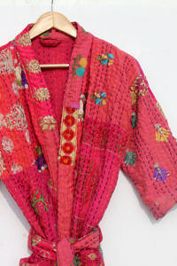 Bath <b>Robe</b> Cotton Indian Patchwork Handmade Kantha Stitch <b>Robe</b> Cotton Kimono Bath <b>Robe</b> <b>Swim</b> Wear Night Wear Free Size - Product Image 5