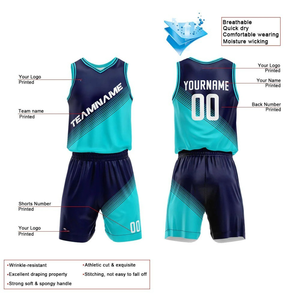 Conjunto de Uniforme de Baloncesto Sublimado Personalizado Reversible, Camiseta y Pantalones Cortos de Equipo, 100% Poliéster, Tela de Malla Transpirable, Tallas Grandes, OEM - Product Image 6