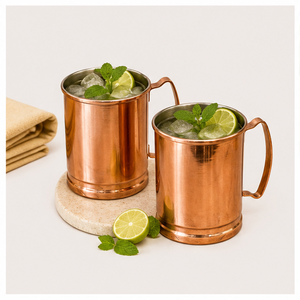 Vente en gros de tasses à Moscow Mule en cuivre pur, tasses à boire en cuivre massif de qualité supérieure, fabriquées à la main, avec poignée ergonomique pour les articles de bar - Product Image 3