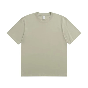 T-shirt homme à manches courtes, haute qualité, été, coton et polyester, col rond, décontracté, vente en gros, t-shirt uni épais - Product Image 5