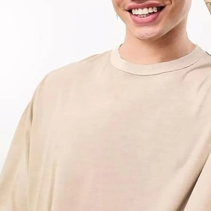 เสื้อยืดโอเวอร์ไซส์คุณภาพสูง แขนสั้น ผ้าฝ้าย 100% สำหรับผู้ชาย ทรงหลวม สกรีนโลโก้ตามสั่ง เสื้อยืดโอเวอร์ไซส์สำหรับผู้ชาย - Product Image 4