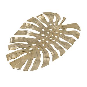 Adesivo da parete con foglia di Monstera dorata 24,8x17,3x2 pollici, in vinile decorativo intricato per casa o ufficio - Product Image 4