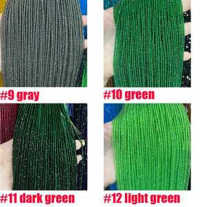 Perles rondes micro-facettées de 2 mm = Perles d'espacement en cristal synthétique rondes pour la fabrication de bijoux, 18 couleurs différentes au choix - Product Image 3