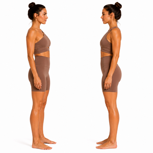 Women's <b>Brown</b> Color One-Shoulder Shorts <b>Set</b> Sports Bra <b>Set</b> High Waist Yoga <b>Gym</b> Workout Clothing Private Label OEM ODM - Product Image 3