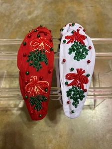 Lightweight Red Base with Multicolor Embellishments Santa Gingerbread Snowflake <b>Ornament</b> Padded Boutique Hairbands Comfort 2026 - Product Image 4