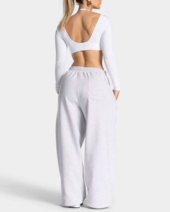 Pantalon large à taille haute, coupe vintage confortable, 100% coton, écologique et imperméable, tendance hiver - Product Image 3