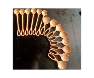 Cuillère à café en bois artisanale, cuillère à thé vintage en bois naturel, cuillère à mélanger le café, ustensile réutilisable - Product Image 2