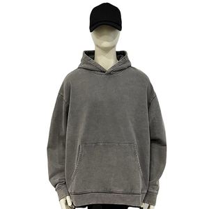 Nouveaux sweats à capuche pour hommes de luxe, effet délavé, surdimensionnés, en coton lourd 500 g/m², avec impression ou broderie, sweats à capuche pour hommes effet délavé - Product Image 1