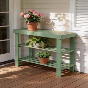 Scarpiera Moderna a 3 Livelli in Bambù 90x28x45 cm Verde Foresta Design Semplice per Ingresso Salvaspazio Legno Plastica Metallo - Product Image 1